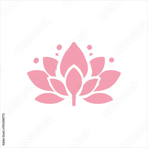 Elegant Pink Lotus Flower Symbol for Wellness and Spa Concepts