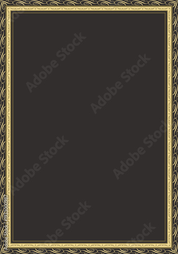 Elegant Gold Filigree Border on Dark Background