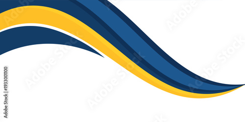 blue and yellow wavy shape background. suitable for business poster design, corporate banner, presentation, flyer, social media post. vector illustration