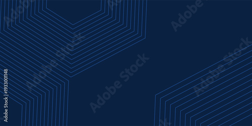 Dark blue background. Modern line stripes curve abstract presentation background. Luxury paper cut background.