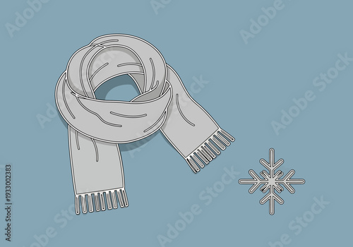 Winter Cold Weather Accessory Knitted Scarf With Snowflake Design Cold Season Element Representing Snowfall And Freezing Temperatures For Fashion And