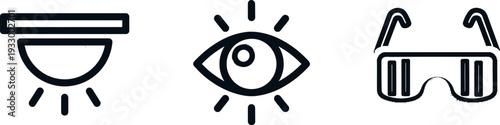 Symbols representing vision, sight, and augmented reality technologies