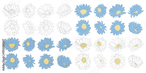 シンプルな花のイラスト