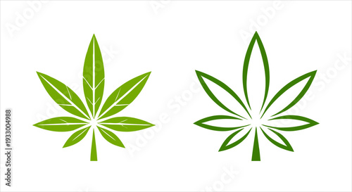 Abstract green cannabis leaf graphics representing organic growth and natural remedies