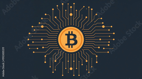 vector illustration of an abstract bitcoin circuit background