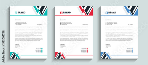 Abstract style business letterhead design template. Simple and clean letterhead, stationery, identity, document, branding, layout design