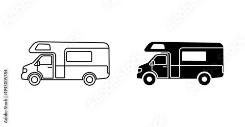 Camper Van RV Travel Vehicle Icon