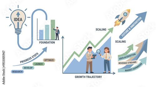 Business Growth Infographic – Startup Success Vector Concept