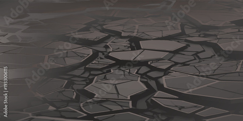 Cracked Earth Texture with Abstract Smoke or Fog Elements.