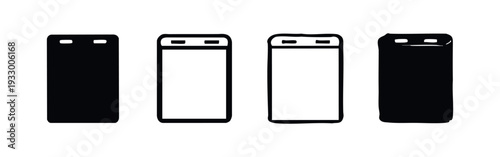 Power Bank Icon Set. Vector illustration of portable chargers and external batteries for mobile devices.