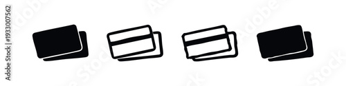 Hand-drawn set of various card and payment icons in black and white, depicting financial and document concepts.