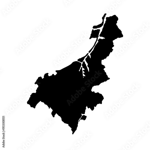 Ghent Belgium map silhouette vector illustration