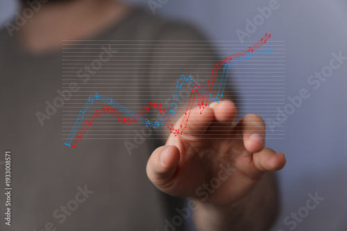 Financial graph showing sto...