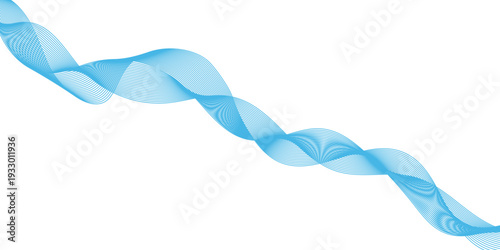 Abstracta of the blue colored lines. Abstract wavy stripes on a white background isolated. Design used for technology, science, banner, template, wallpaper, business and many more. White background.