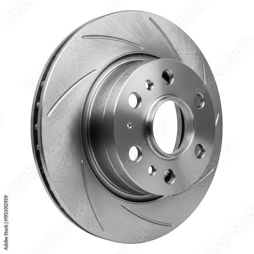 A brake rotor for a vehicle isolated on transparent background