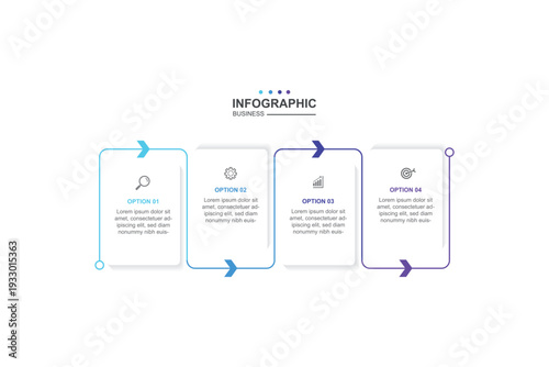 4 step infographic design. schedule concept with paper layout. can be used for workflow illustration