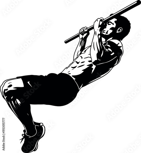 Athlete in motion sports silhouette of a person performing gymnastics