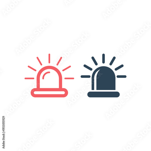 Siren icons set in trendy flat style isolated. Alarm symbol for your web site design, logo, app, UI. Vector illustration.