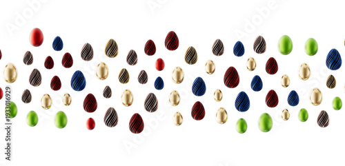 Colorful Easter eggs arrang...