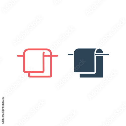 Towel icons set isolated symbol on laundry vector illustration.