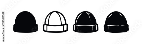 Set of four bullet or ammunition icons in black and white styles, isolated on white background, representing weaponry.