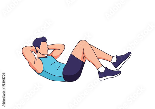 Man performing abdominal crunches for core strength and fitness.