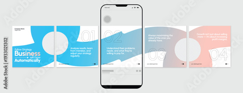 Set of LinkedIn Carousel Post, editable social media Instagram carousel post, modern and creative business carousel post template, eps 10.