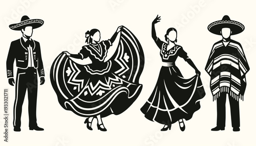 Mexican Folk Dance Illustration