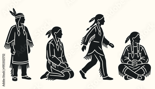 Indigenous People Silhouette Collection