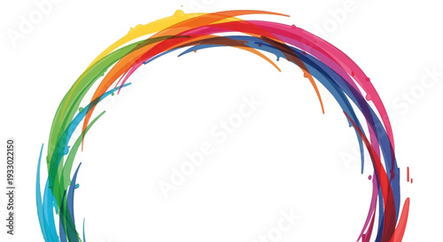 Colorful Holi Festival Day Frame with rainbow colors and paint splashes on a blank white background for decoration and design
