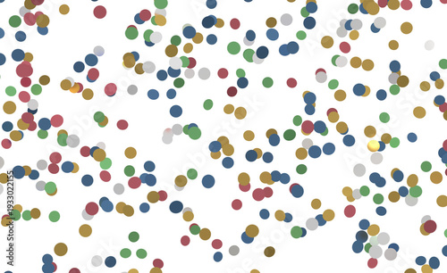 Abstract colorful confetti dots against white backdrop. Perfect for party, celebration and fun!