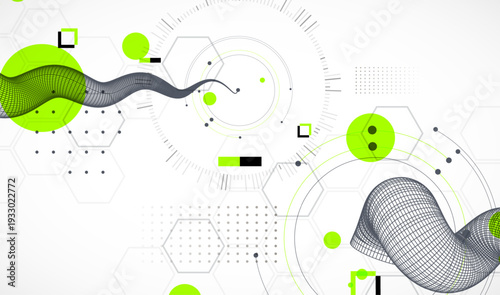 Abstract art wireframe background. Modern science or technology art elements.  Vector.