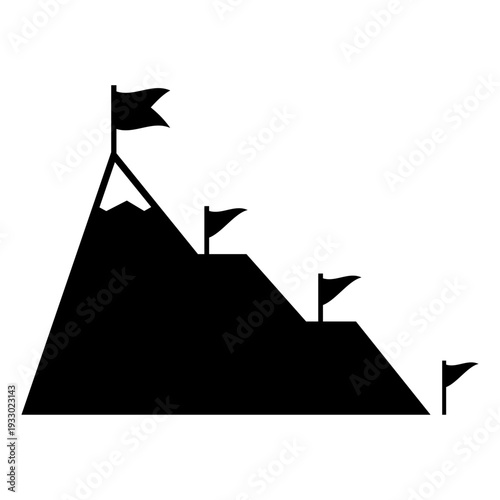 Canvas-taulu Mountain milestones and success journey