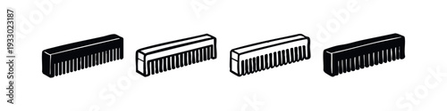 Isometric 3D Hair Comb Icons Set for Beauty, Salon and Personal Grooming Tools