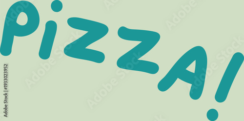Pizza lettering hand drawn style