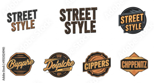 Street Style Logos and Badges Collection for Fashion and Branding.