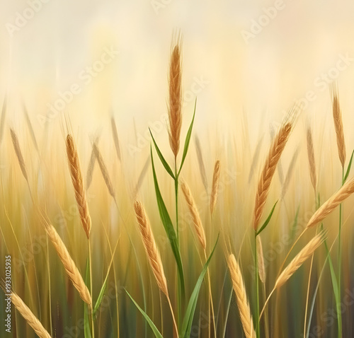 wheat, ears, grain, cereal, harvest, agriculture, farming, field, rural, countryside, nature, crop, plant, golden, yellow, brown, oilpainting, artwork, art, canvas, texture, brushstroke, fineart, clas