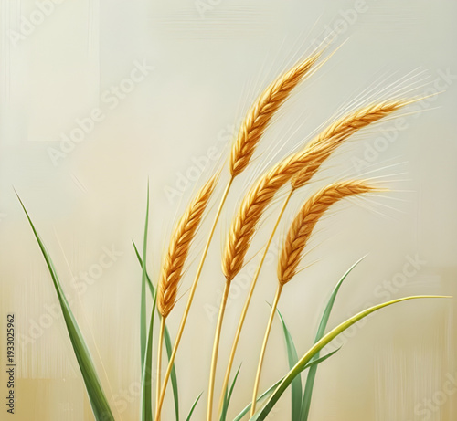 wheat, ears, grain, cereal, harvest, agriculture, farm, farming, field, rural, countryside, nature, crop, plant, golden, yellow, oil, painting, artwork, art, canvas, texture, brushstroke, fineart, cla
