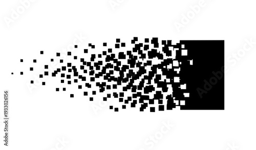 Konstfotografi Abstract Pixel Disintegration Effect Vector Background with Digital Data Fragmen