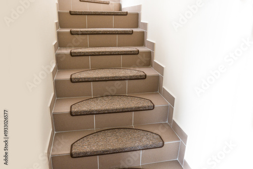 Anti Slip Carpet Soft Edging Stair Rugs Mats. Concrete stairs with a tiles