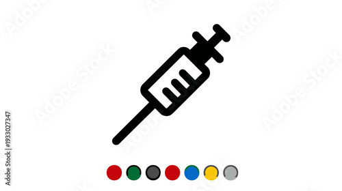 Medical Syringe Icon Vector Illustration for Healthcare, Vaccination, and Prevention Concepts