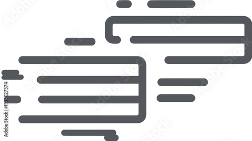 Abstract speed lines icon symbolizing fast motion, digital data transfer, communication, and modern technology
