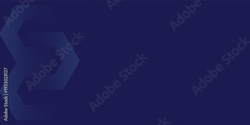 Dark blue background with hexagon geometric lines pattern. Abstract shiny hexagon lines. Futuristic technology concept,eps.10