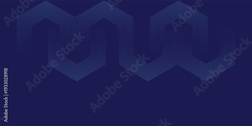 Dark blue background with hexagon geometric lines pattern. Abstract shiny hexagon lines. Futuristic technology concept,eps.10