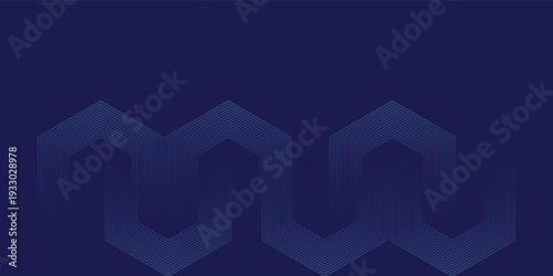 Dark blue background with hexagon geometric lines pattern. Abstract shiny hexagon lines. Futuristic technology concept,eps.10