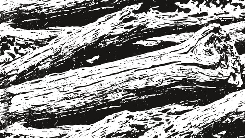 close up black and white texture of weathered wooden logs with natural grain and patterns