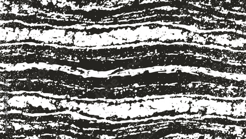 Grunge black and white horizontal stripes texture with distressed, worn, vintage pattern design