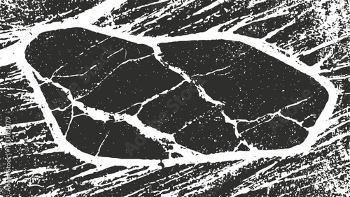 black cracked stone texture on rough surface with white fractured lines abstract background