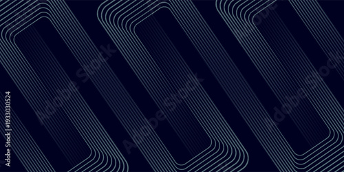 Modern dark blue abstract horizontal banner background with glowing geometric lines.Suitable for covers, brochures, presentations, flyers. vector