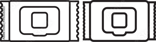 Vector icons of wet wipe packages, representing hygiene, cleaning, and personal care products.